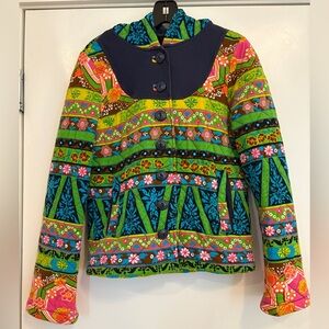 Anthropologie Allihop Multi-colored Patterned Jacket, Sz M